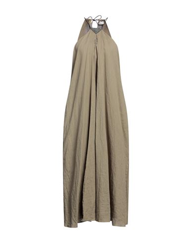 Fabiana Filippi Woman Maxi Dress Khaki Size 6 Linen, Ecobrass In Beige