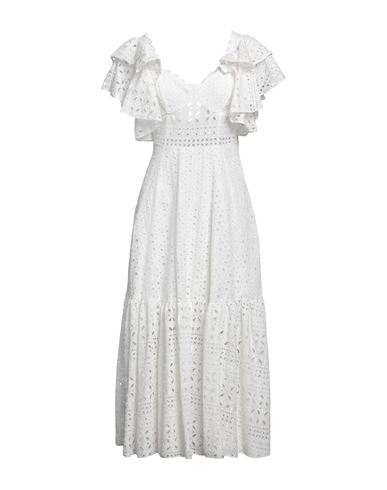 Charo Ruiz Ibiza Woman Maxi Dress White Size S Cotton, Polyester