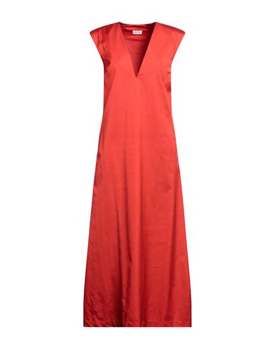 By Malene Birger Woman Maxi Dress Red Size 6 Wool, Viscose, Elastane