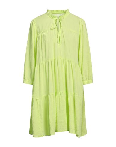 Honorine Woman Mini Dress Acid Green Size M Cotton