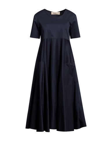 Blanca Vita Woman Midi Dress Midnight Blue Size 4 Cotton, Polyamide, Elastane