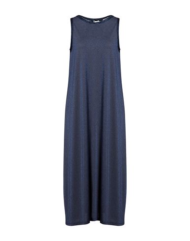 Rossopuro Woman Midi Dress Navy Blue Size S Viscose, Polyester, Polyamide, Elastane