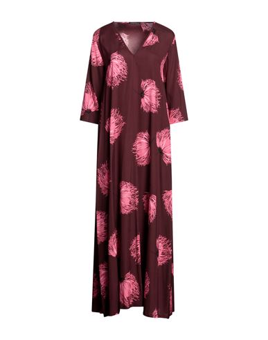 Laura Urbinati Woman Maxi Dress Burgundy Size 6 Silk, Elastane In Red