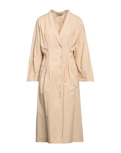 Gentryportofino Woman Midi Dress Beige Size 12 Cotton
