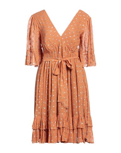 Shop Twinset Woman Mini Dress Orange Size 8 Viscose, Polyester