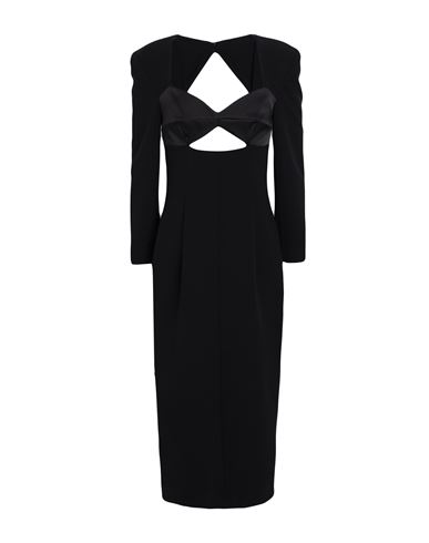 Karl Lagerfeld Evening Cut Out Dress Woman Midi Dress Black Size 4 Recycled Polyester, Elastane