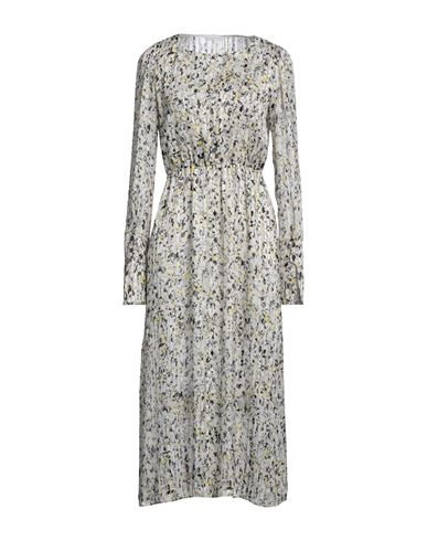 Patrizia Pepe Woman Midi Dress Light Grey Size 6 Polyester, Metallic Fiber In Grey