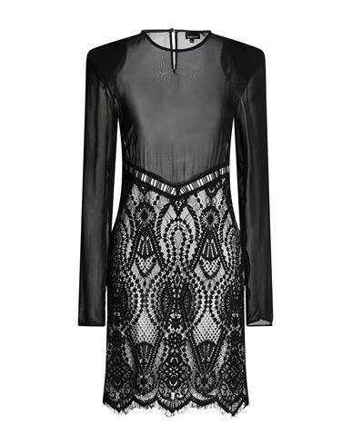 Just Cavalli Woman Midi Dress Black Size 10 Polyamide, Cotton, Viscose In Black