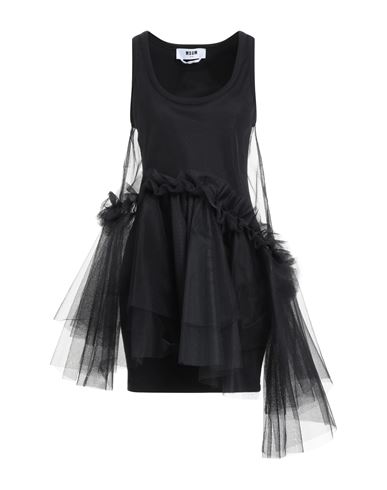 Msgm Woman Mini Dress Black Size S Cotton, Elastane, Polyamide