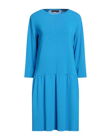 Shop Nino Colombo Woman Mini Dress Azure Size 8 Rayon, Pbt - Polybutylene Terephthalate In Blue