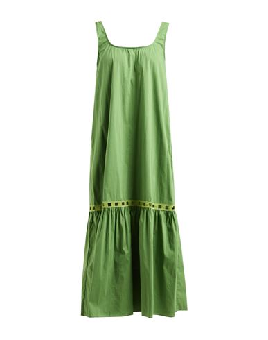 Jijil Woman Maxi Dress Green Size 4 Cotton, Polyamide, Elastane In Green