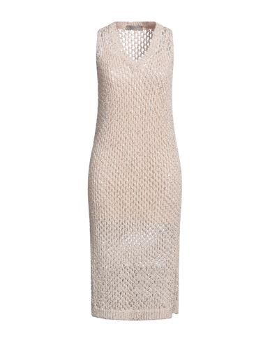 D Exterior D. Exterior Woman Midi Dress Ivory Size L Cotton, Viscose, Polyamide, Polyester, Elastane In White