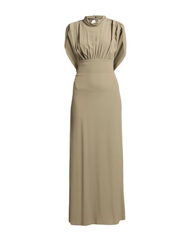 Semicouture Woman Maxi Dress Sage Green Size 4 Acetate, Silk In Sage Green