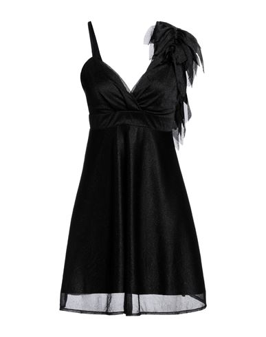 Siste's Woman Mini Dress Black Size L Polyester, Elastane
