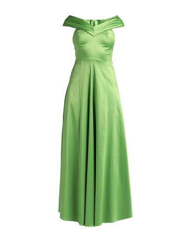 Woman Maxi dress Acid green Size S Polyester, Cotton, Elastane