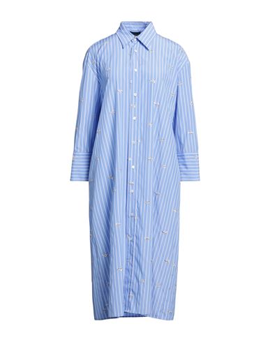 Shop Simonetta Ravizza Woman Midi Dress Light Blue Size 12 Polyester, Cotton