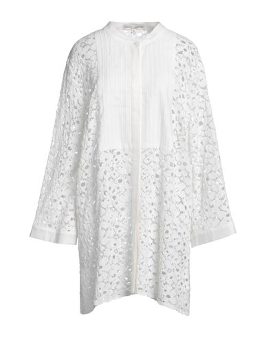 Barbara Lohmann Woman Mini Dress White Size 14 Cotton, Polyamide, Linen