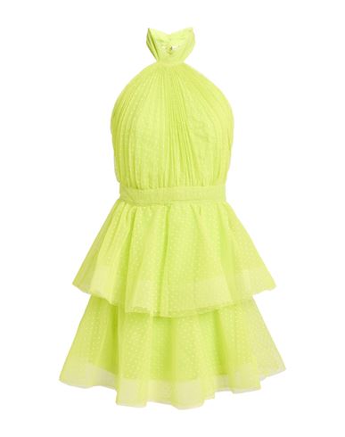 Simona Corsellini Woman Mini Dress Lime Green Size 6 Polyester, Polyamide