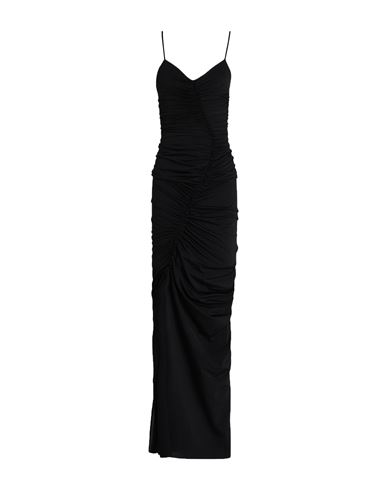 Shop Victoria Beckham Woman Maxi Dress Black Size 0 Polyester, Elastane