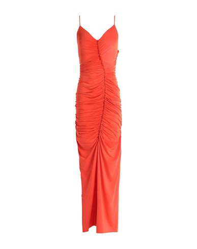 Shop Victoria Beckham Woman Maxi Dress Orange Size 10 Polyester, Elastane