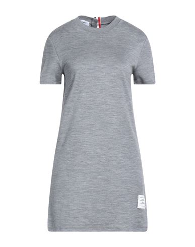 Thom Browne Woman Mini Dress Grey Size 10 Cotton, Silk, Polyamide