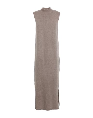 Rifò Michela Woman Midi Dress Sand Size M Recycled Cashmere, Recycled Wool In Beige