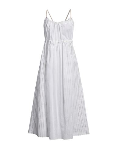 Erika Cavallini Woman Maxi Dress White Size 2 Cotton, Silk