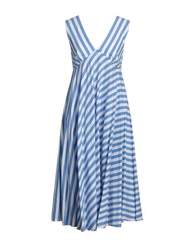 Semicouture Woman Midi Dress Pastel Blue Size 10 Cotton, Polyester