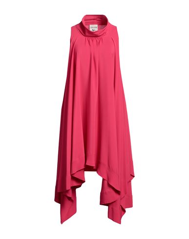 Semicouture Woman Midi Dress Fuchsia Size 6 Acetate, Silk In Pink