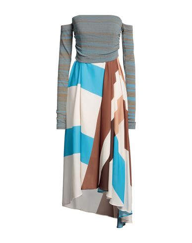 Erika Cavallini Woman Midi Dress Azure Size 12 Polyester In Blue