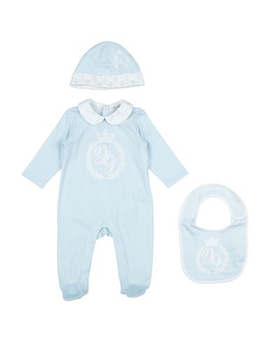 Dolce & Gabbana Newborn Boy Baby Accessories Set Light Blue Size 3 Cotton
