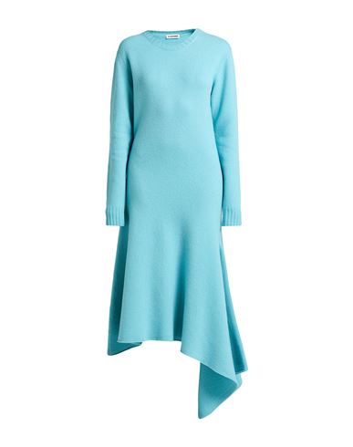 Jil Sander Woman Midi Dress Turquoise Size 8 Wool
