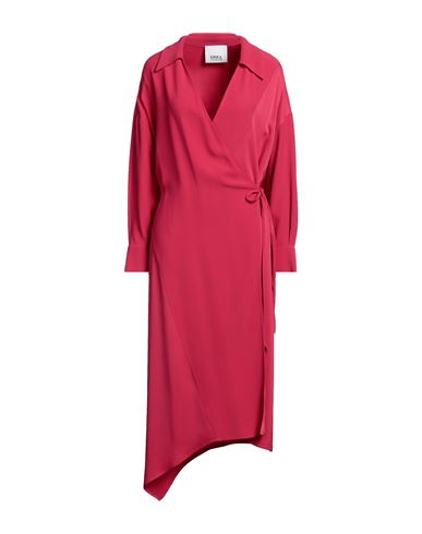 Erika Cavallini Woman Midi Dress Fuchsia Size 12 Viscose, Acetate In Pink