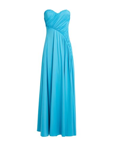 Shop Aniye By Woman Maxi Dress Turquoise Size 10 Polyester, Elastane In Blue