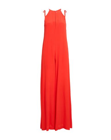 Erika Cavallini Woman Jumpsuit Tomato Red Size 8 Acetate, Silk In Tomato Red