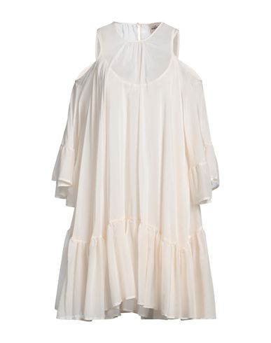 Semicouture Woman Mini Dress White Size 10 Cotton, Silk