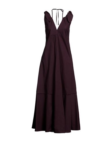 Erika Cavallini Woman Maxi Dress Dark Purple Size 8 Cotton, Elastane
