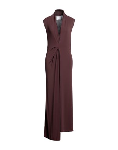 Erika Cavallini Woman Maxi Dress Dark Brown Size 6 Acetate, Polyamide, Elastane