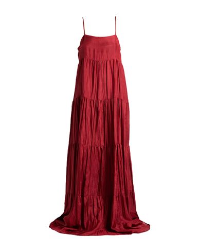 The Rose Ibiza Woman Maxi Dress Brick Size Xl Silk In Red