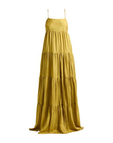 The Rose Ibiza Woman Maxi Dress Lime Green Size L Silk