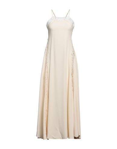 Erika Cavallini Woman Maxi Dress Cream Size 8 Acetate, Silk In White