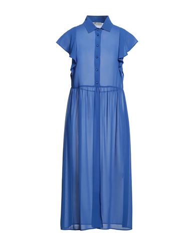 Angelo Marani Woman Midi Dress Blue Size 4 Polyester