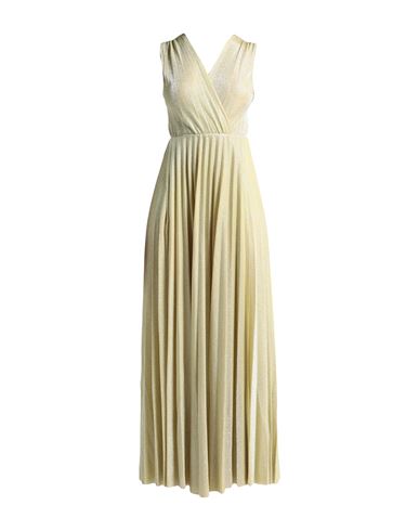 Shop Soallure Woman Maxi Dress Gold Size 6 Polyamide, Metallic Fiber