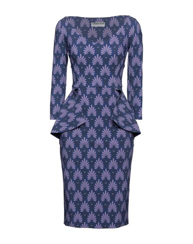 Shop Chiara Boni La Petite Robe Woman Midi Dress Navy Blue Size 8 Polyamide, Elastane