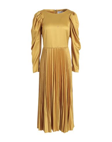 Shop Closet Woman Midi Dress Ocher Size 12 Polyester In Yellow