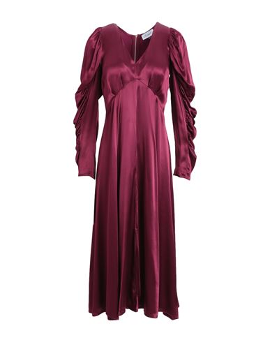 Shop Closet Woman Midi Dress Garnet Size 10 Viscose In Red