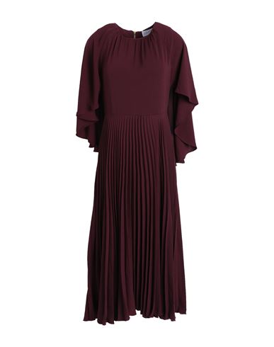 Closet Woman Midi Dress Burgundy Size 12 Polyester In Red