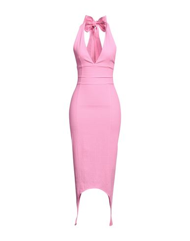 Patou Woman Midi Dress Pink Size 6 Viscose, Cotton, Elastane