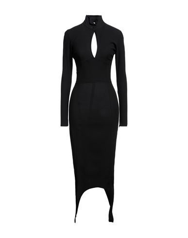 Patou Woman Midi Dress Black Size 6 Viscose, Cotton, Elastane In Black