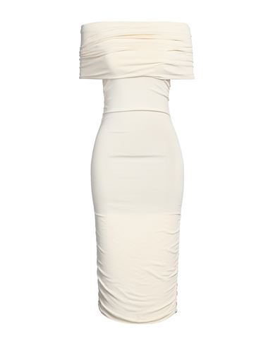 Shop Khaite Woman Midi Dress Ivory Size S Viscose, Polyester, Polyamide In White